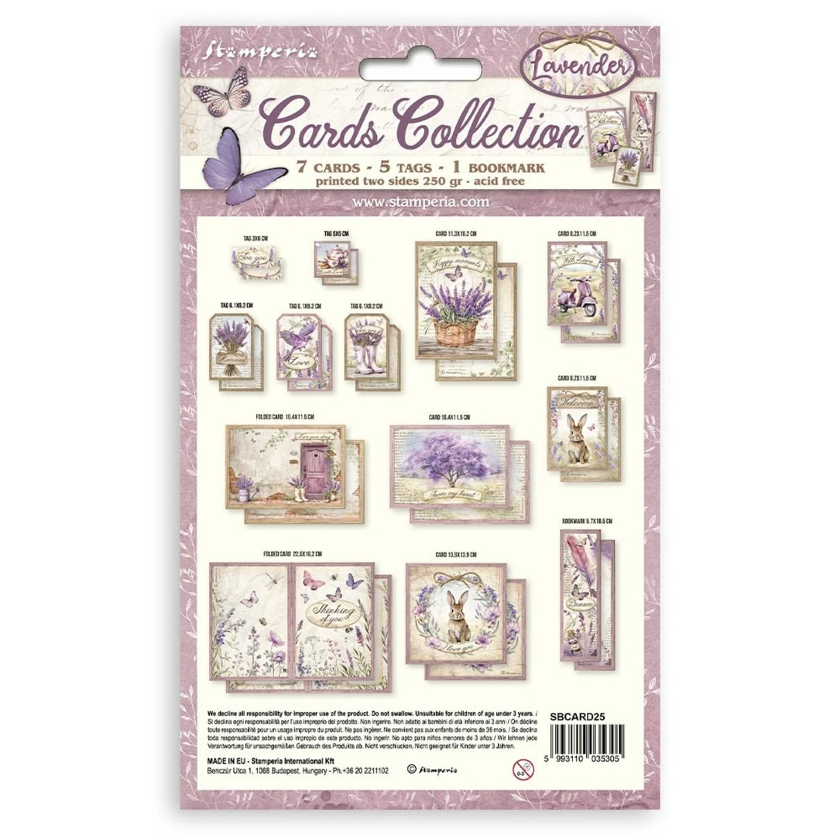 Stamperia Lavender Cards Collection (SBCARD25)