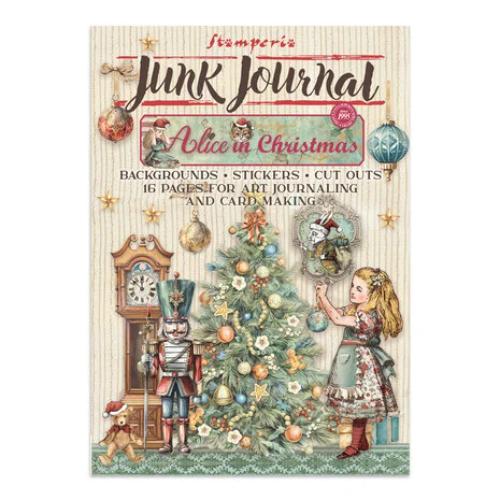 Stamperia - Alice in Christmas Junk Journal Backgrounds, Stickers, Cut-Outs (SBJK03) - Postage as per Actual