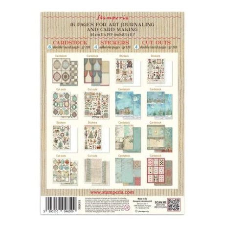 Stamperia - Alice in Christmas Junk Journal Backgrounds, Stickers, Cut-Outs (SBJK03) - Postage as per Actual