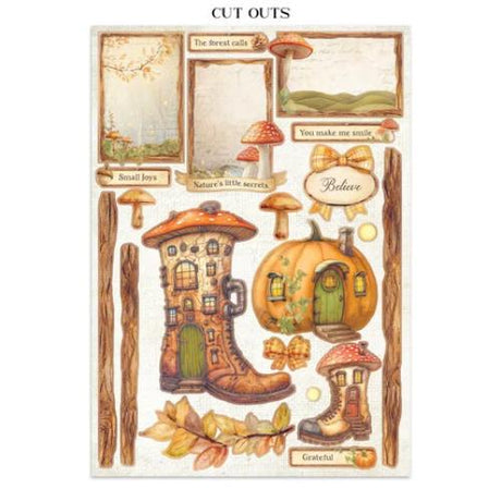 Stamperia Whispering Woods Junk Journal Stickers, Backgrounds, Cut-Outs (SBJK04) - Postage as per Actual