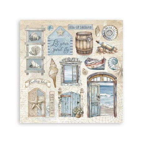Stamperia Silent Sea Stickers (4pcs) (SBSTK01)