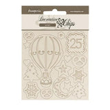 Stamperia - Candy Christmas Hot-Air Balloons Decorative Chips from the Candy Christmas Collection