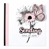 Spellbinders - Sending Smiles Sentiments Clear Stamp & Die Set from the Wildflowers Collection by Lisa Horton