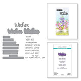 Spellbinders - Very Best Wishes Sentiments Clear Stamp & Die Set from the Wildflowers Collection by Lisa Horton