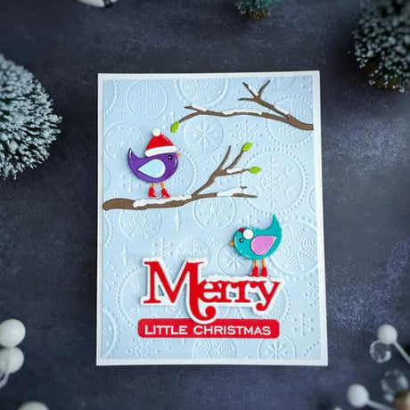 Spellbinders - Merry Sentiments Clear Stamp & Die Set from the All About Christmas Collection by Lisa Horton
