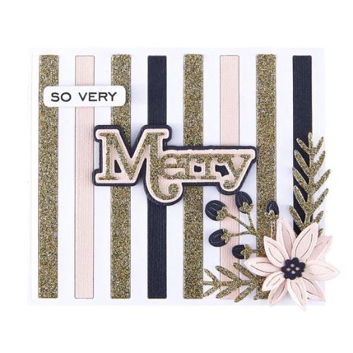Spellbinders - Merry Sentiments Clear Stamp & Die Set from the All About Christmas Collection by Lisa Horton