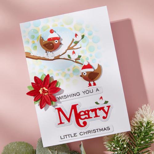 Spellbinders - Merry Sentiments Clear Stamp & Die Set from the All About Christmas Collection by Lisa Horton