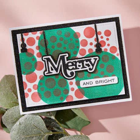 Spellbinders - Merry Sentiments Clear Stamp & Die Set from the All About Christmas Collection by Lisa Horton