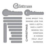 Spellbinders - Christmas Sentiments Clear Stamp & Die Set from the All About Christmas Collection by Lisa Horton