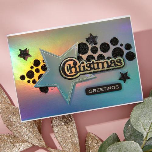 Spellbinders - Christmas Sentiments Clear Stamp & Die Set from the All About Christmas Collection by Lisa Horton
