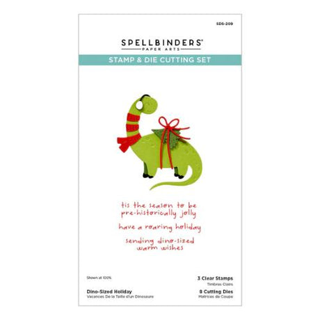 Spellbinders - Independent Exclusive - Dino-Sized Holiday Clear Stamp & Die Set