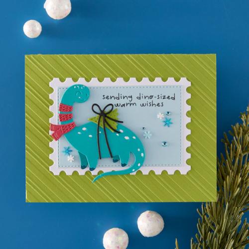 Spellbinders - Independent Exclusive - Dino-Sized Holiday Clear Stamp & Die Set