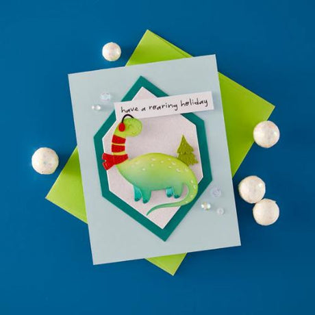 Spellbinders - Independent Exclusive - Dino-Sized Holiday Clear Stamp & Die Set