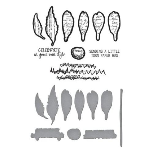 Spellbinders - Sculpted Scripted Floral Clear Stamp & Die Set from the Beautifully Imperfect Collection