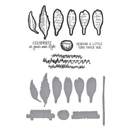 Spellbinders - Sculpted Scripted Floral Clear Stamp & Die Set from the Beautifully Imperfect Collection