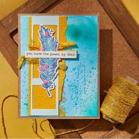 Spellbinders - Scribbled Letter Embossing Folder from the Collaged Birds Collection by Dina Wakley