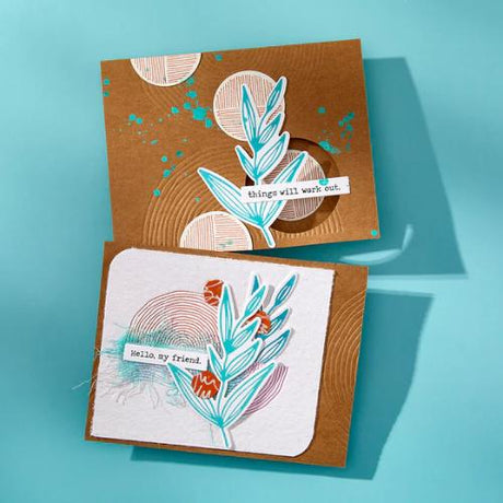 Spellbinders - Lined Circles Embossing Folder from the Modern Botanicals Collection by Dina Wakley