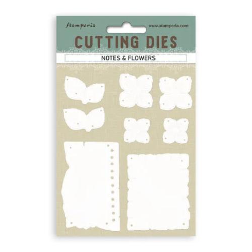Stamperia Quiet Days A6 Cutting Dies Notes and Flowers (SFT16)