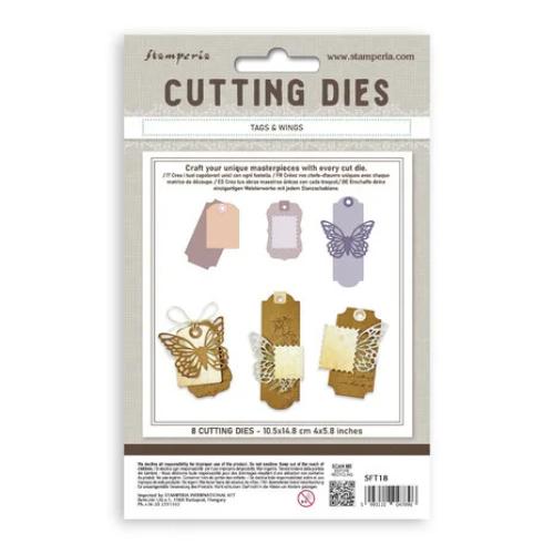 Stamperia Quiet Days A6 Cutting Dies Tags and Wings (SFT18)