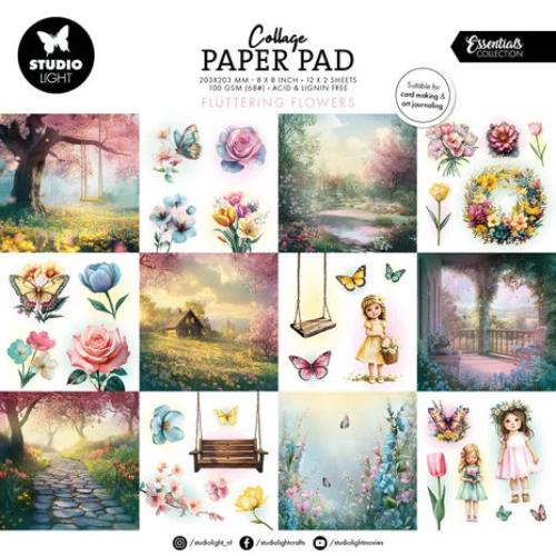 Studio Light Fluttering Flowers 8x8 Inch Collage Paper Pad (SL-ES-CPP375)