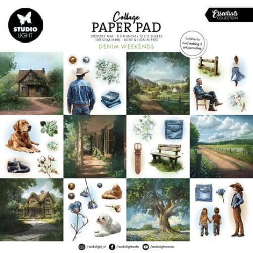 Studio Light Denim Weekends 8x8 Inch Collage Paper Pad (SL-ES-CPP408)
