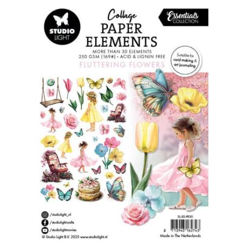 Studio Light Fluttering Flowers Collage Paper Elements (SL-ES-PE30)