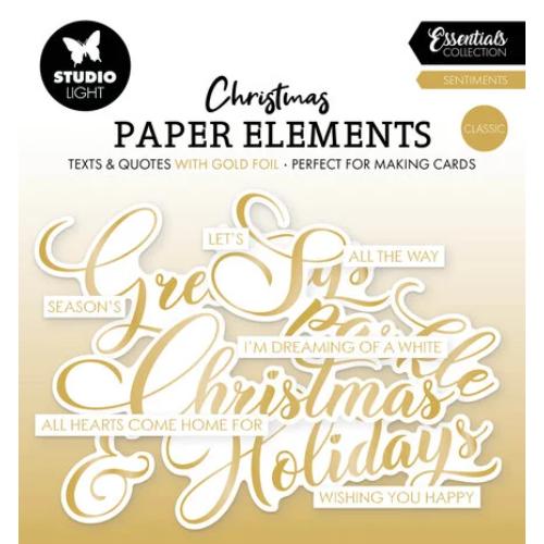 Studio Light Sentiments Classic Gold Christmas Paper Elements (SL-ES-PE36)