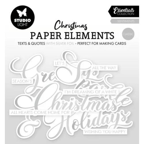 Studio Light Sentiments Classic Silver Christmas Paper Elements (SL-ES-PE37)