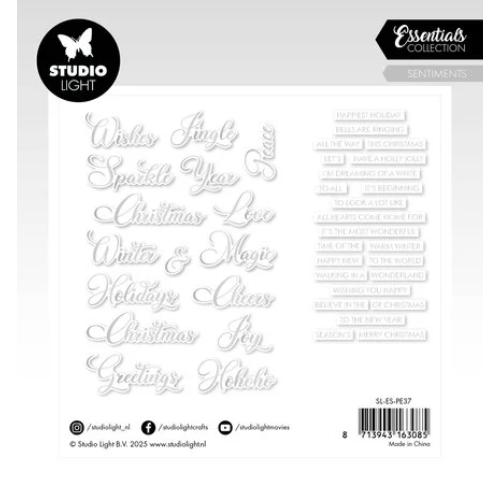 Studio Light Sentiments Classic Silver Christmas Paper Elements (SL-ES-PE37)
