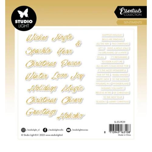 Studio Light Sentiments Trendy Gold Christmas Paper Elements (SL-ES-PE39)