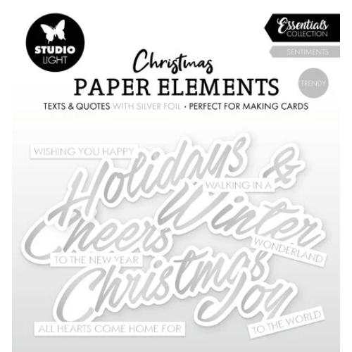 Studio Light Sentiments Trendy Silver Christmas Paper Elements (SL-ES-PE40)
