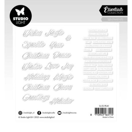 Studio Light Sentiments Trendy Silver Christmas Paper Elements (SL-ES-PE40)