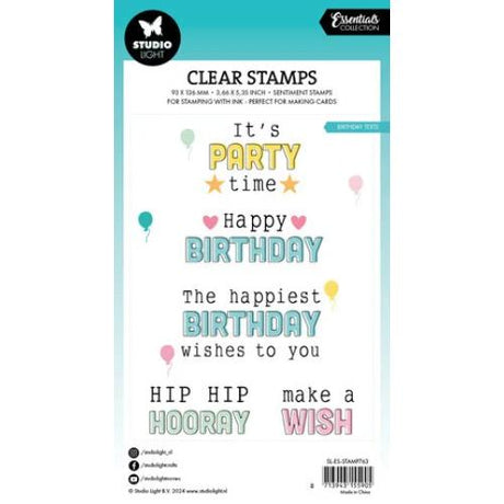 Studio Light Birthday Texts Essentials Clear Stamp (SL-ES-STAMP763)