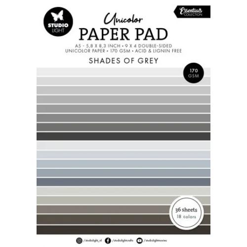 Studio Light Shades Of Grey A5 Unicolor Paper Pad (SL-ES-UPP248)