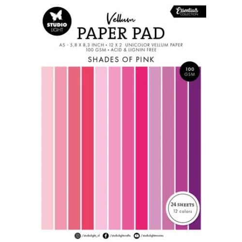 Studio Light Shades of Pink A5 Essentials Vellum Paper Pad (SL-ES-VPP192)