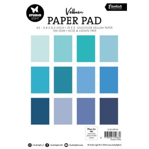 Studio Light Shades of Blue A5 Essentials Vellum Paper Pad (SL-ES-VPP194)