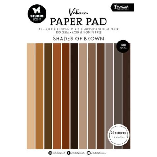 Studio Light Shades of Brown A5 Essentials Vellum Paper Pad (SL-ES-VPP195)