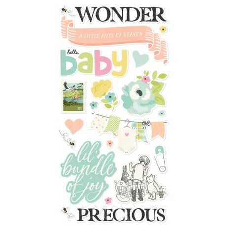 Simple Stories Say Cheese Classic Pooh Baby Foam Stickers - Postage as per Actual