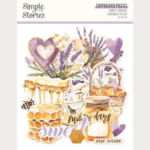 Simple Vintage Lavender Fields Chipboard Pieces
