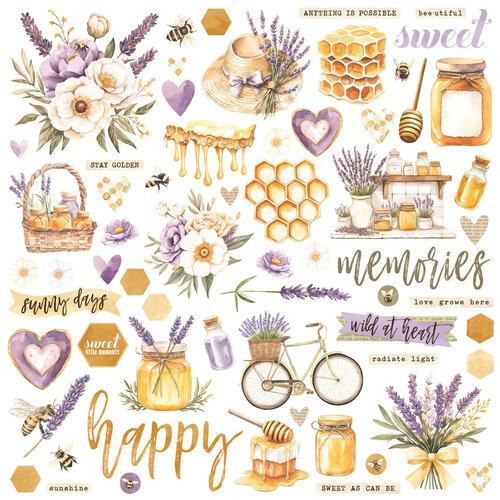 Simple Vintage Lavender Fields Chipboard Pieces