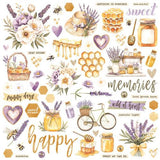 Simple Vintage Lavender Fields Chipboard Pieces