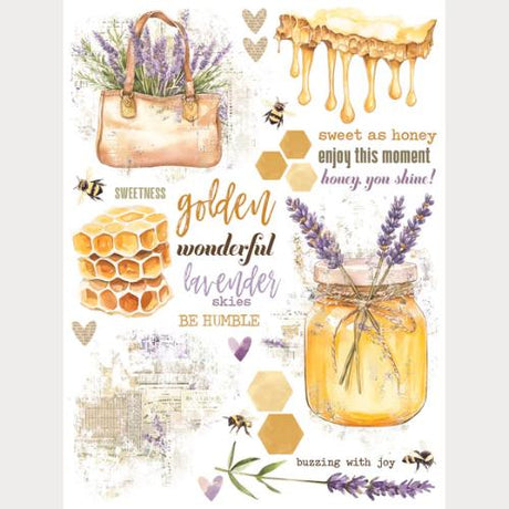 Simple Vintage Lavender Fields Rub Ons
