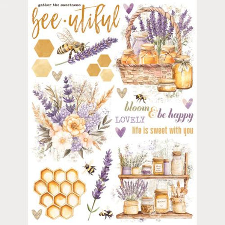 Simple Vintage Lavender Fields Rub Ons