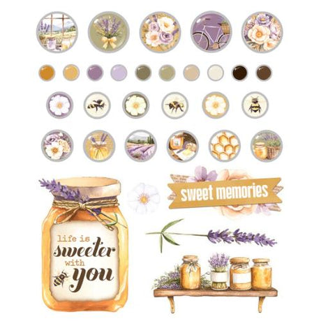 Simple Vintage Lavender Fields Decorative Brads