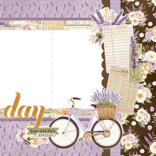 Simple Vintage Lavender Fields Simple Pages Page Kit - Postage as per Actual