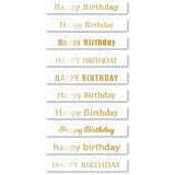 Memory Box - Happy Birthday Foil Greetings White Tabs