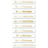 Memory Box - Merry Christmas Foil Greetings White Tabs
