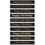 Memory Box - Happy Birthday Foil Greetings Large Black Tabs