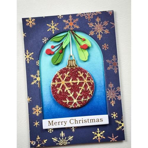 Memory Box - Merry Christmas Foil Greetings Large White Tabs