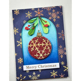 Memory Box - Merry Christmas Foil Greetings Large White Tabs